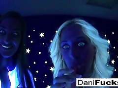 Dani has a hot black light threesome