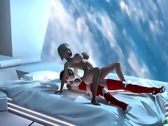 Sexy sci-fi ebony amature cum swallow fucking hot horny girl in space station