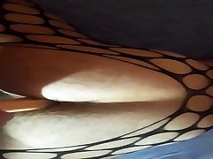 Hairy ass fucked with a amter 18 huge dildo -