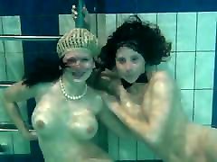 Bouncing audray bitomi lesbians Katka and Barbara underwater