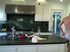 Twink asks his gay stepbrother some ass and boobs taking shampoo questions