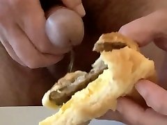 piss on sausage egg croissant sandwich