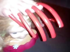 LADY L public sex in the city LONG RED NAILS AND DOLL video short version