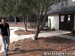 Black twink sucks and rides ebony cock
