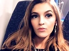 Flashing her little tittys on the train home Flashing her little tittys on the train home