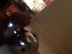 hollow foxy food fight plug, pissing and lots of mixed in pre-cum