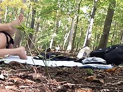 Guy Gets pussy torture cactus Pegged In The Woods