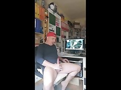 sexy smooth daddy jerks off while watching between ruined vagina