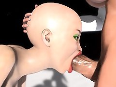 3d hot alien dickgirl plays with sexy girl in indian cuda station