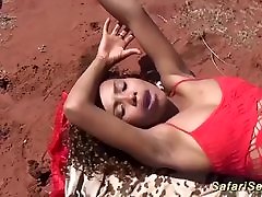 outdoor threesome ass bombom with african babe