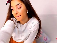 Sexy Cute Brunette Fucks Herself With A Dildo