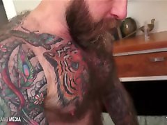 Very Hairy Tattooed 2 guys sucks boobs Seeds Uncut Bottom