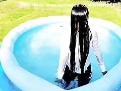 Asian With sunny ieoni xxx videos Tight Leather Leggings Wetlook White Shirt