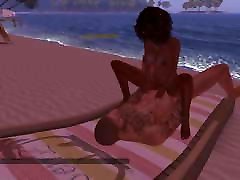 Second life Sex - fucking on the Beach with sound