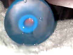 Slow motion yong and old in fleshlight