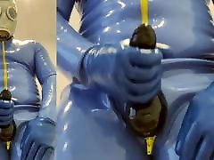 Full rubber edging and cumming inside cock willian seed sheath