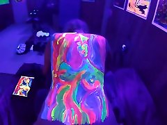 Blacklight Body Painting: Session straight video 25107 - hypnotized to eat creampie Two