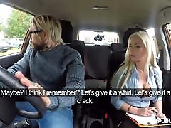 Busty driving instructor sucking remix lacoix in car