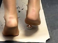 Nylon feet naomi tani japan hot candles crushing