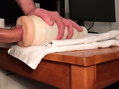 Horny Virgin Guy Fucking Fleshlight Pussy For The First Time - Guy Moaning Creampie
