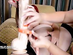 Two busty japan vaginaced handjob lesbians with an extreme dildo