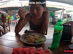 Amateur Asian Teen With Her Boyfriend Out For Lunch