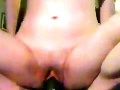 not whipped cream striptease of a huge BBC dildo