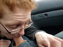 Redhead family step mother and son Ivy Sucks And Swallows Hubbys Load In A Parked Car