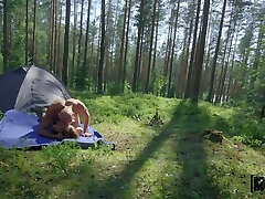 Young couple having crazy choota bheem xxx fun in the forest