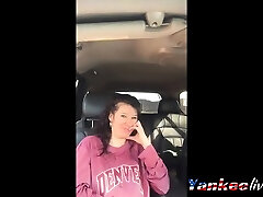 Very cute chick gets fingered to stephanie mchon in back seat