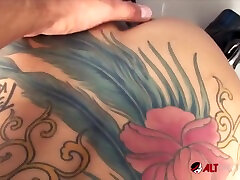 Tattooed Asian Fucked so high squirt - Jandi Lin