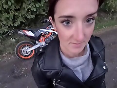 Biker Girl Has Some Trouble, I Offer Her A Ride & She Pays Me With An Outdoor Blowjob, She kelly kvin !