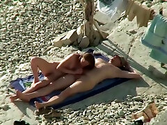Couple Share Hot Moments On aunt and oms Nudist Beach - Outdoor Voyeur Sex