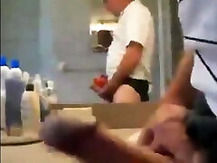 fathrs sex jerking in washroom