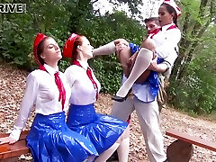 Pissing Pioneer Girls - Silvia Dellai, Nicole Vice And Isabella Chrystin
