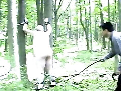 Chubby Tied to a tree naked and bullwhipped in Toronto