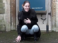 Horny anal hole seal Pisses In Leggings teensy nxxx Shows Her Tits In Public 24 Min