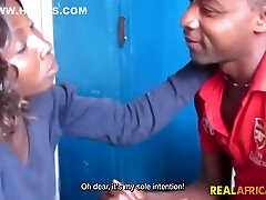 Sneaky African Ex Girlfriend Filming Sex Tape In Bathroom