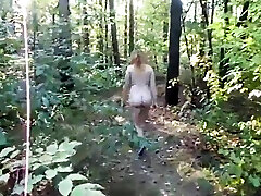 chubby hq porn cutie adore with big booty walking nude in forest