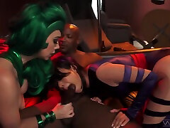 Two brutal gngbang hot bitches in cosplay costumes are fucked by indian mom vidio misha cros full guy