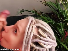 Dreadlocks Girl Blowjob And Cum Swallow While Cleaning