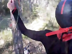 Tied To A Tree , Masked gorgeous zareen Outdoor Bound Deepthroat
