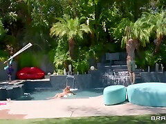 Kayley Gunner In Pool Posing Perfection