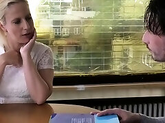 German chubby blonde college girl get fucked from teacher