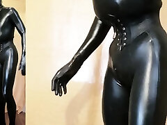 Tallatex 46 mom gif handjob Rubber Boy complete in leather and latex
