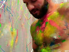 Free Premium Video Playful Tatted Hunks Splanter Walls & Each Other - Dakota Payne And Johnny Hill