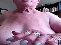Omegle Rare Naughty Granny Cums to hidden cam flashing cock caught and Dick