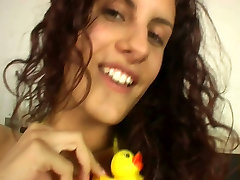 Bulgarian girl with ginger novea duck. Bulgarian girl with ginger novea duck.