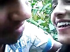 Desi Tamil girlfriend Fucking her Lover in the Forest