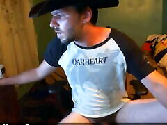 Cowboy jerking off on webcam